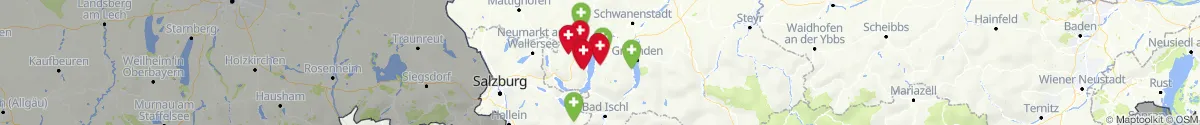 Kartenansicht für Apotheken-Notdienste in der Nähe von Sankt Georgen im Attergau (Vöcklabruck, Oberösterreich)
